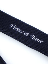 3 Fold Tie SEMANTICA in Silk Gauze Dark Blue Virtus et Honor
